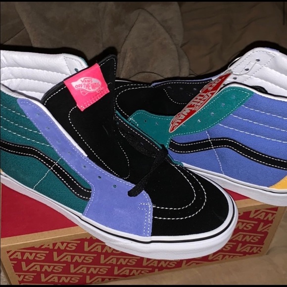 vans high tops multicolor